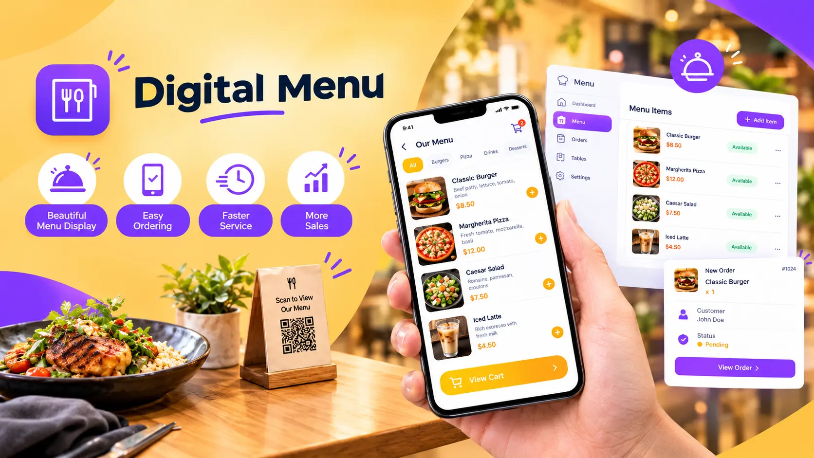 Digital menu preview
